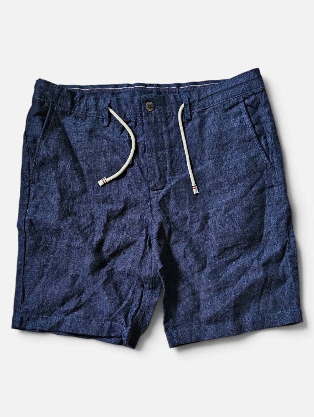 Zara Man Linen Navy Shorts